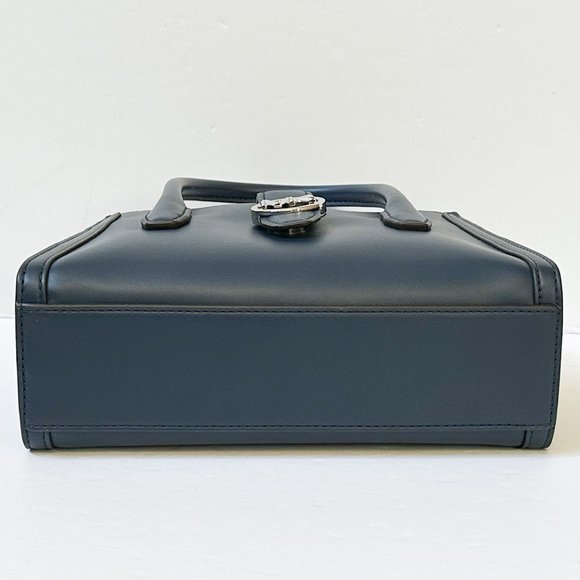 Michael Kors Gabby Small Satchel Top Zip Shoulder Crossbody Bag Navy - Picture 7 of 13